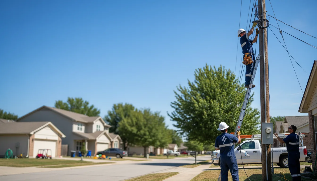 Residential electrician providing installation services in Strang, OK